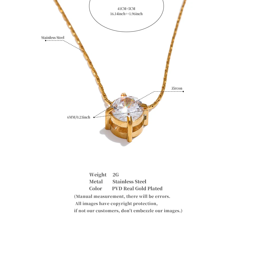Korean Cubic Zirconia Cast Delicate Necklace Pendant