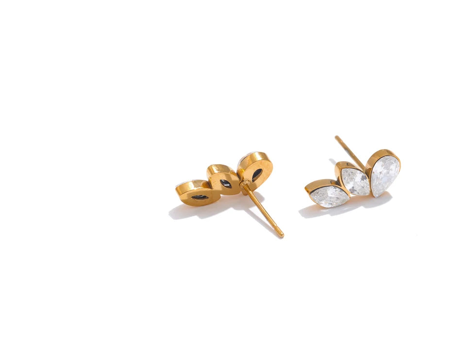 Cubic Zirconia Exquisite Wing Small Stud Earrings