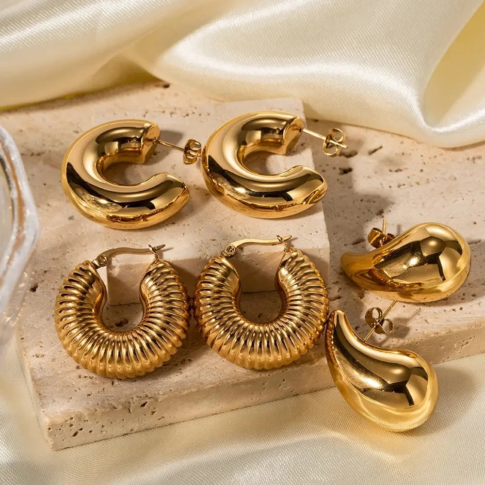 Geometric Statement Hollow Earrings