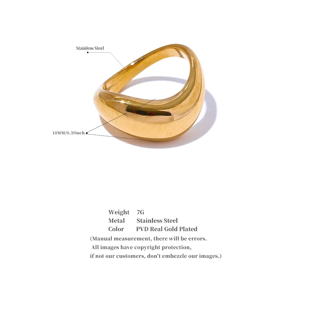 Minimalist Stainless Steel Metal Geometric Ring