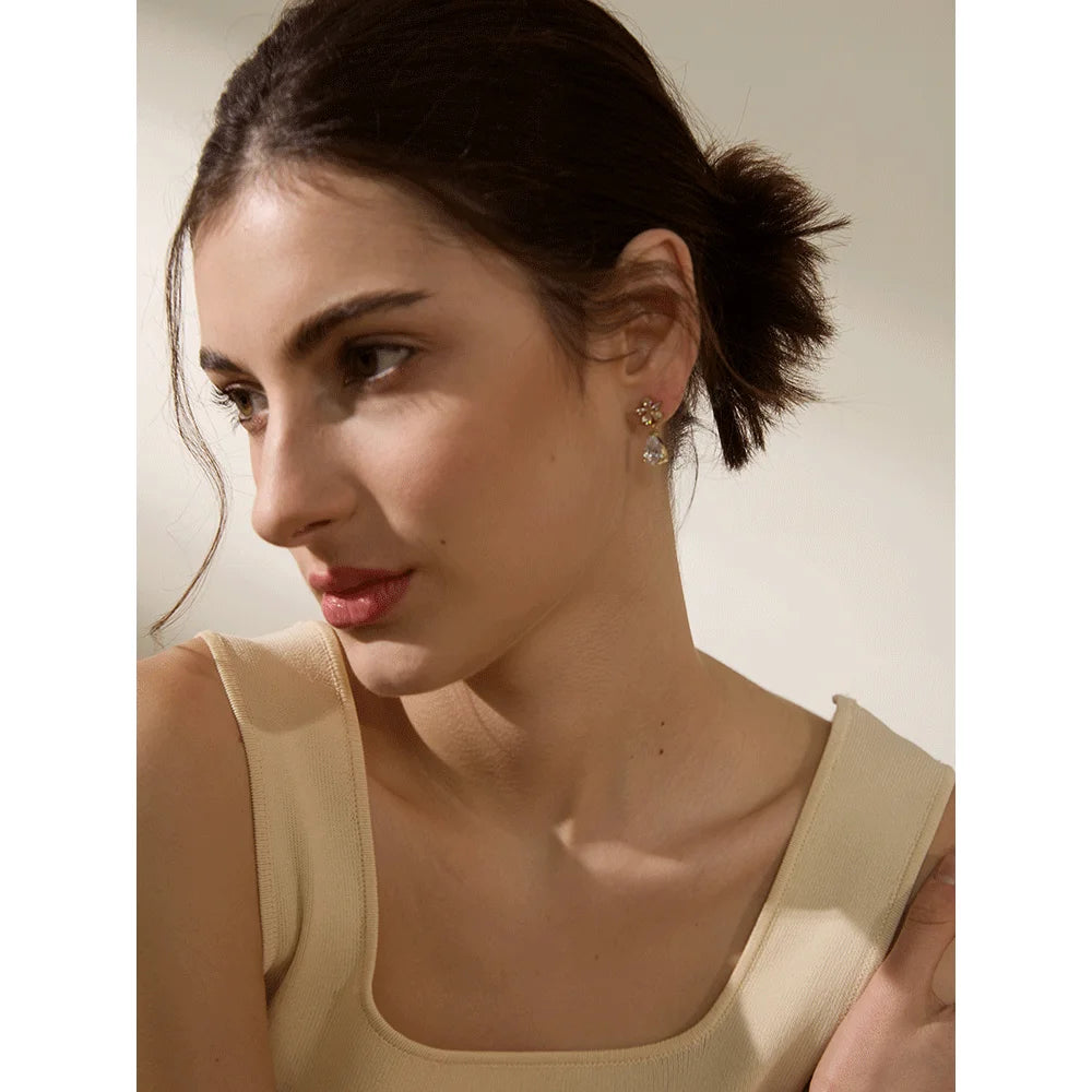 Luxury Colorful Flower Drop Earrings