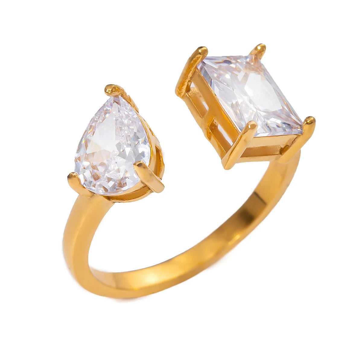 Cubic Zirconia Open-end Rings