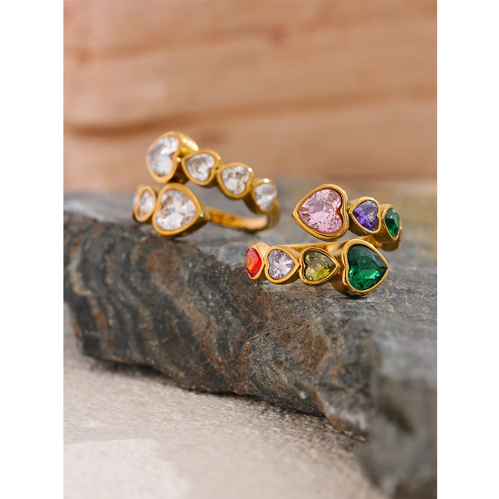 Delicate Cubic Zirconia Heart Ring