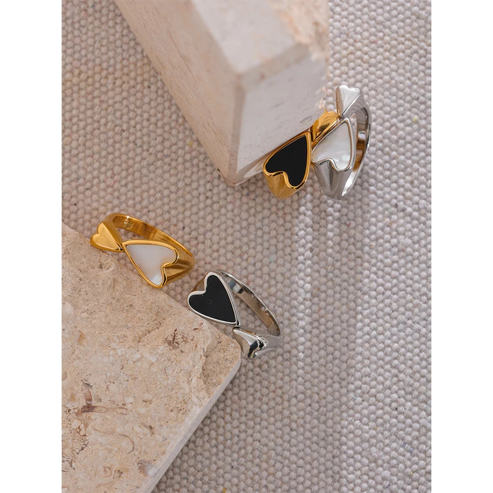 Shell Acrylic Heart Ring
