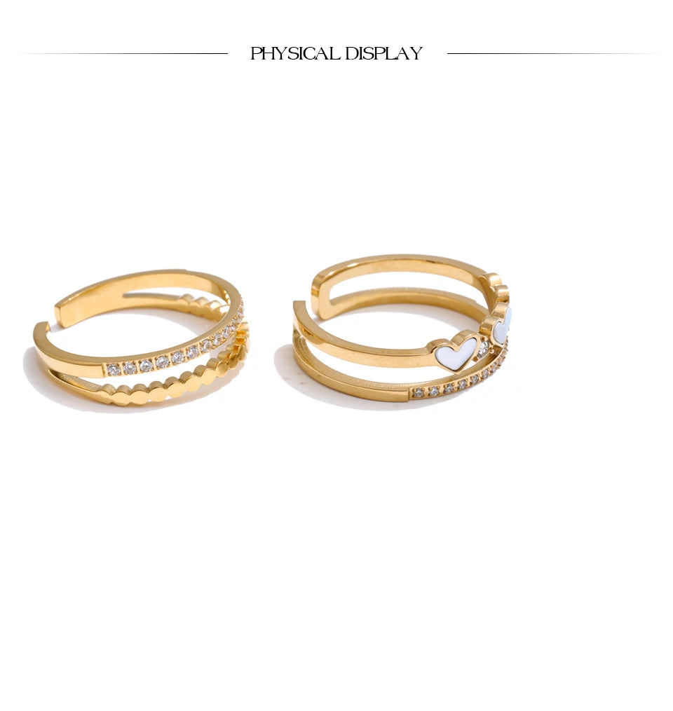 Double Layer Heart Ring