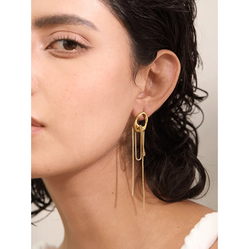 Tassel Chain Drop Dangle Earrings