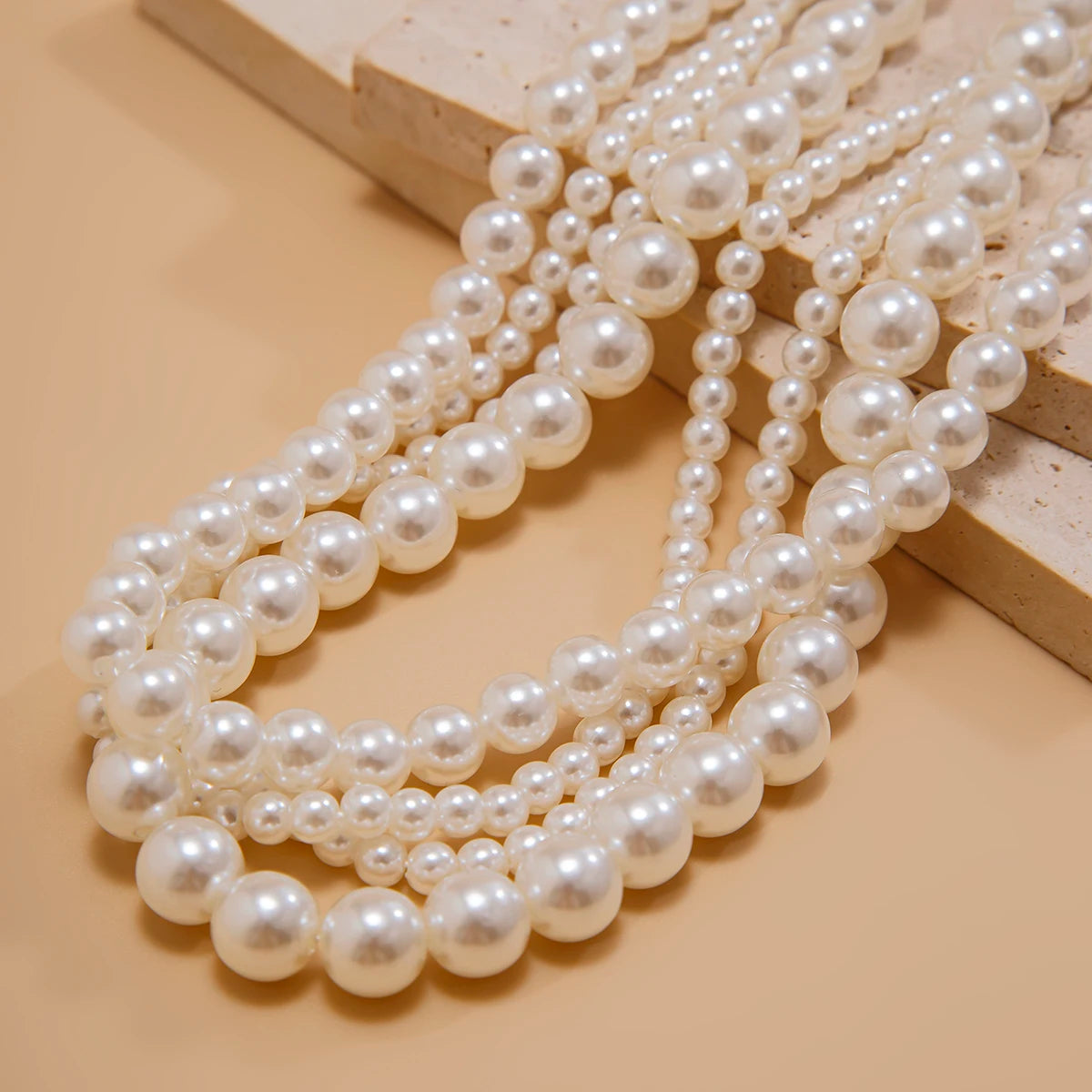 Elegant Multilayer Pearl Chain Necklace