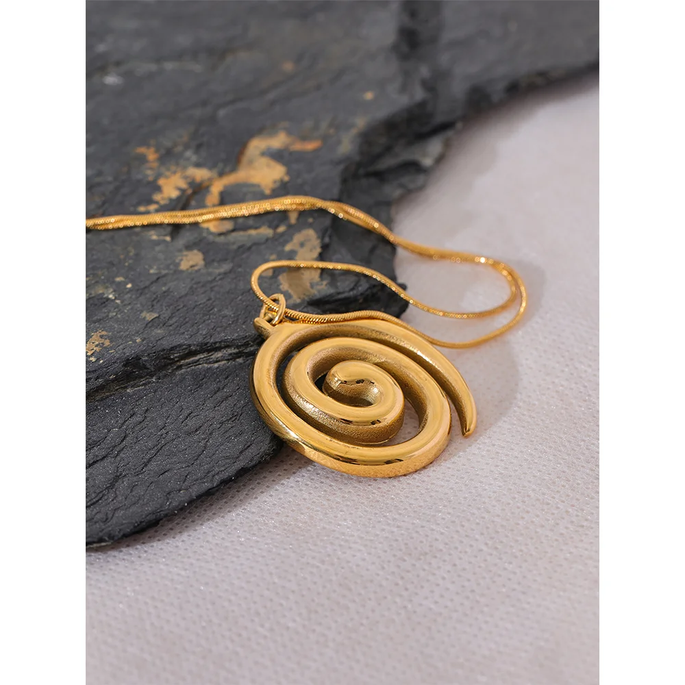 Trendy Stainless Steel Round Circle Pendant Necklace