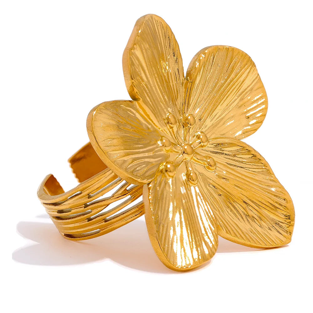 Big Flower Open Ring