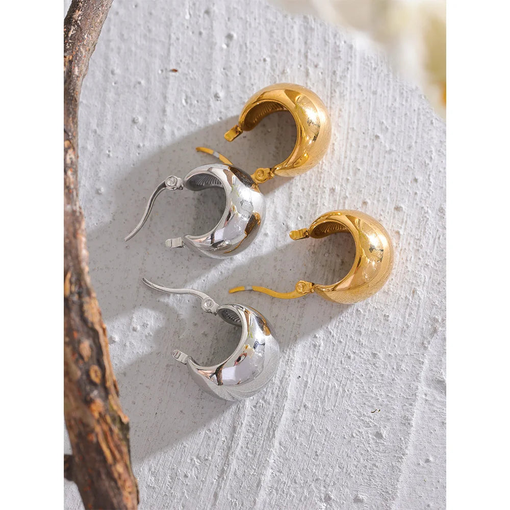 Chunky Geometric Hoop Earrings