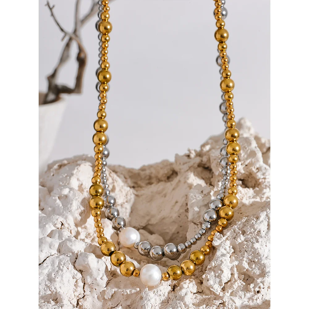 Waterproof Natural Pearl Beaded Necklace