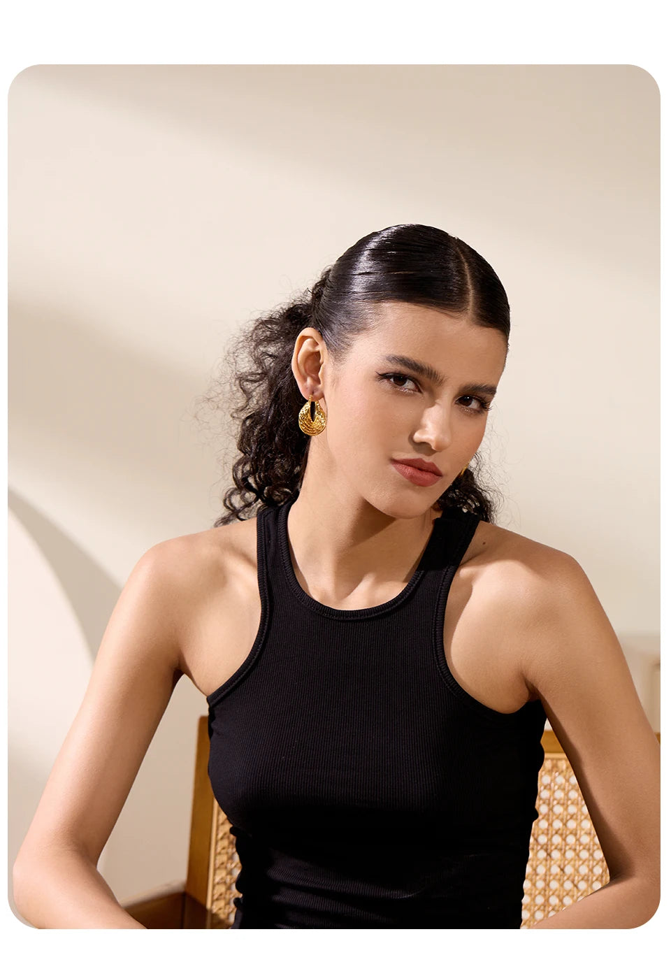 Twisted Hollow Hoop Earrings – 18K PVD Plated Stainless Steel