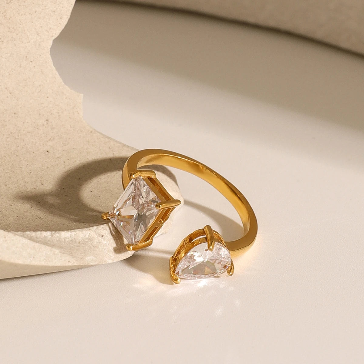Cubic Zirconia Open-end Rings