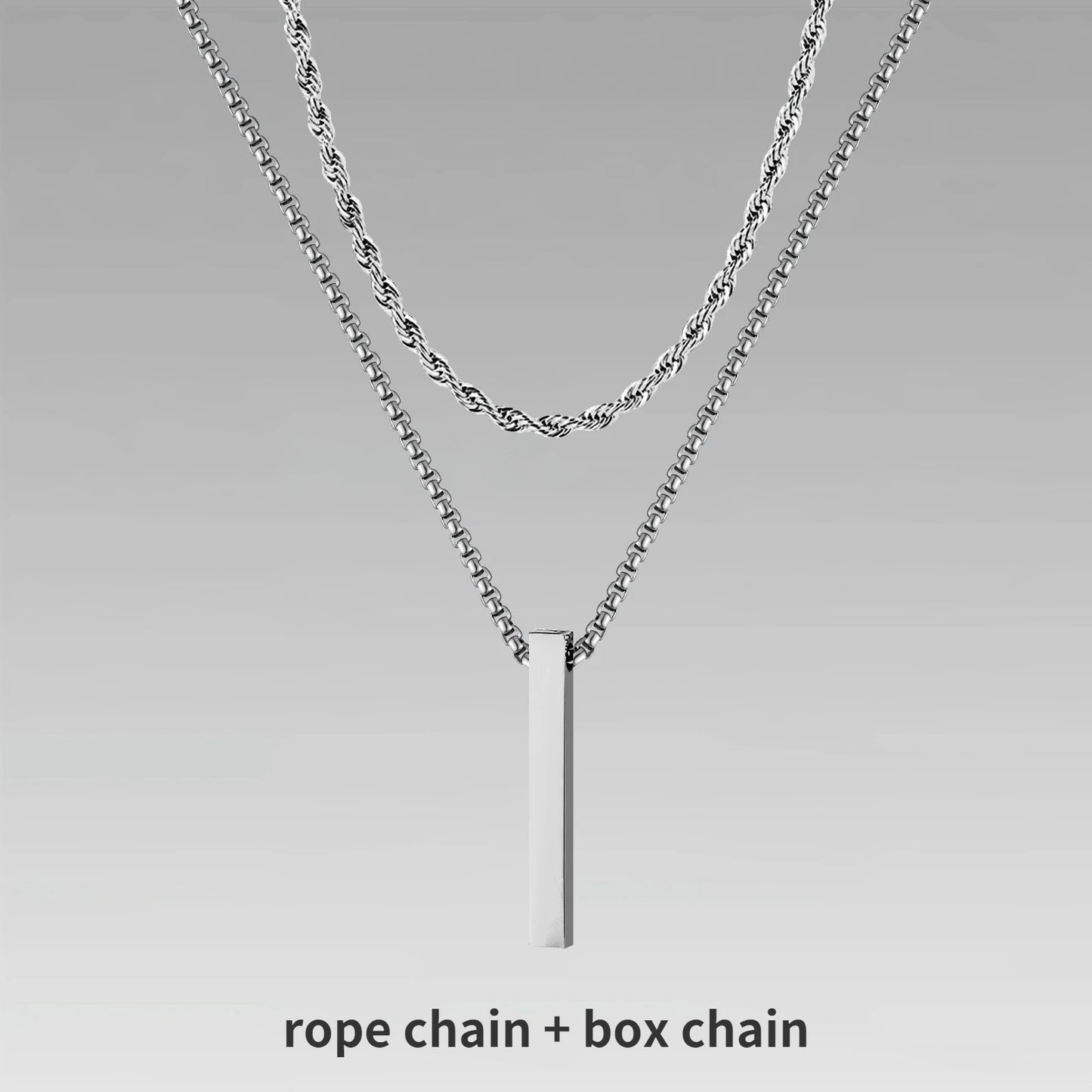 3D Vertical Bar Necklaces for Men