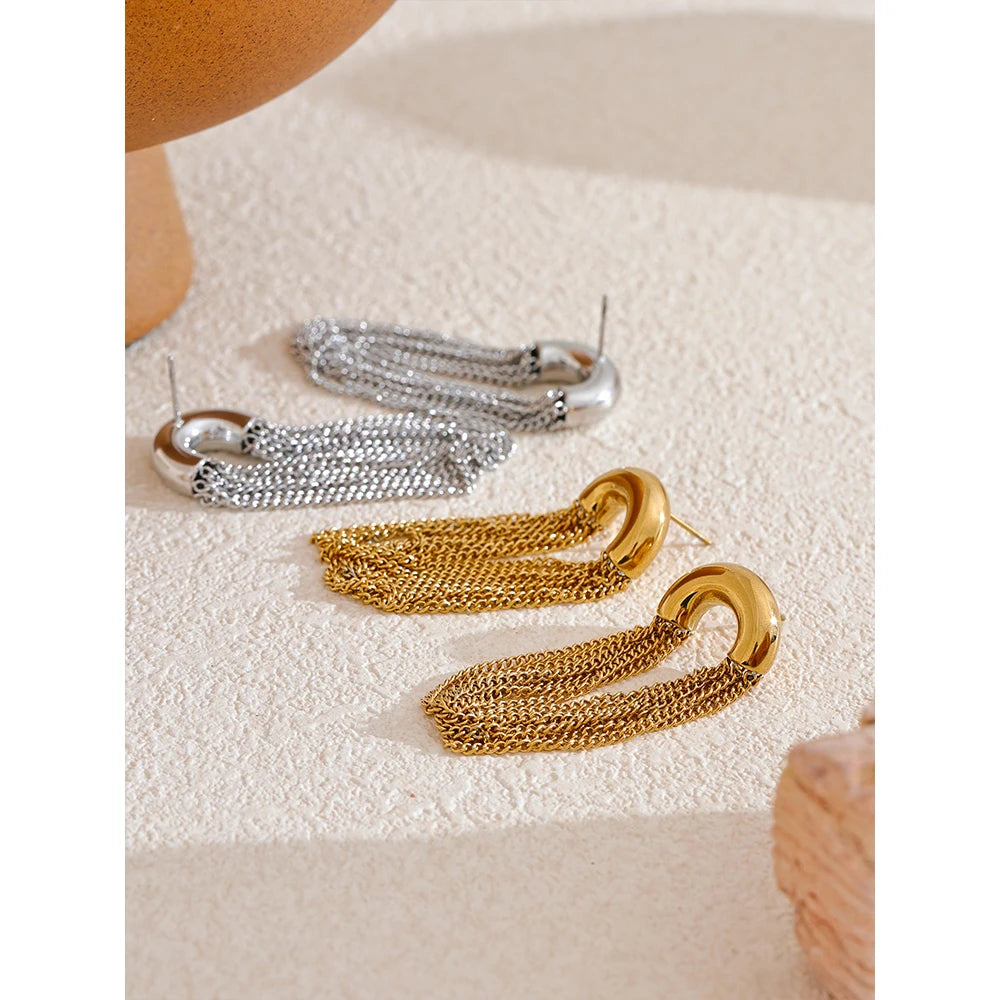 Tassel Chain Drop Earrings
