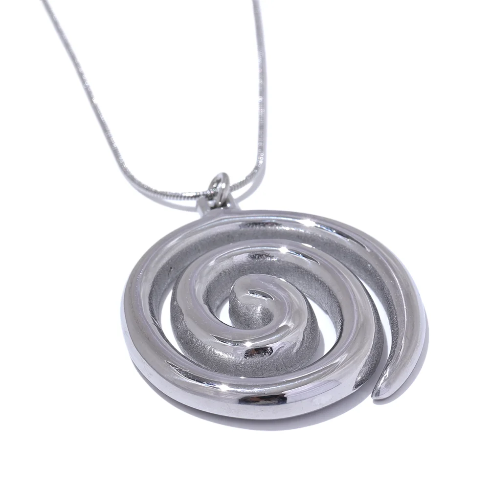 Trendy Stainless Steel Round Circle Pendant Necklace