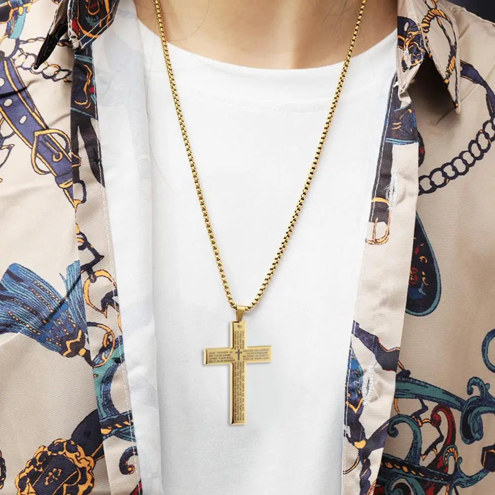 Christian Bible Cross Chain Necklace