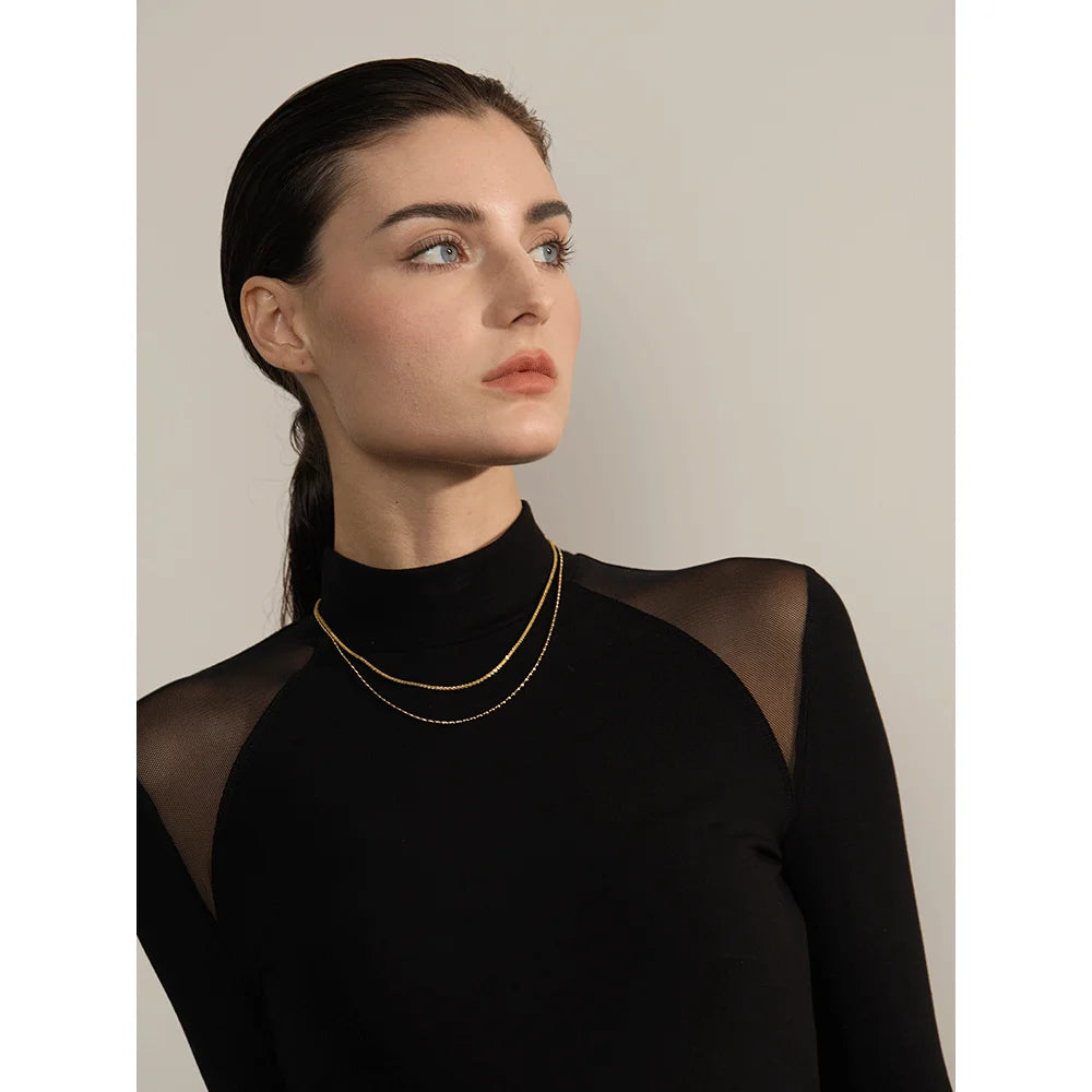 Double Layered Chic Beads Chain Necklace