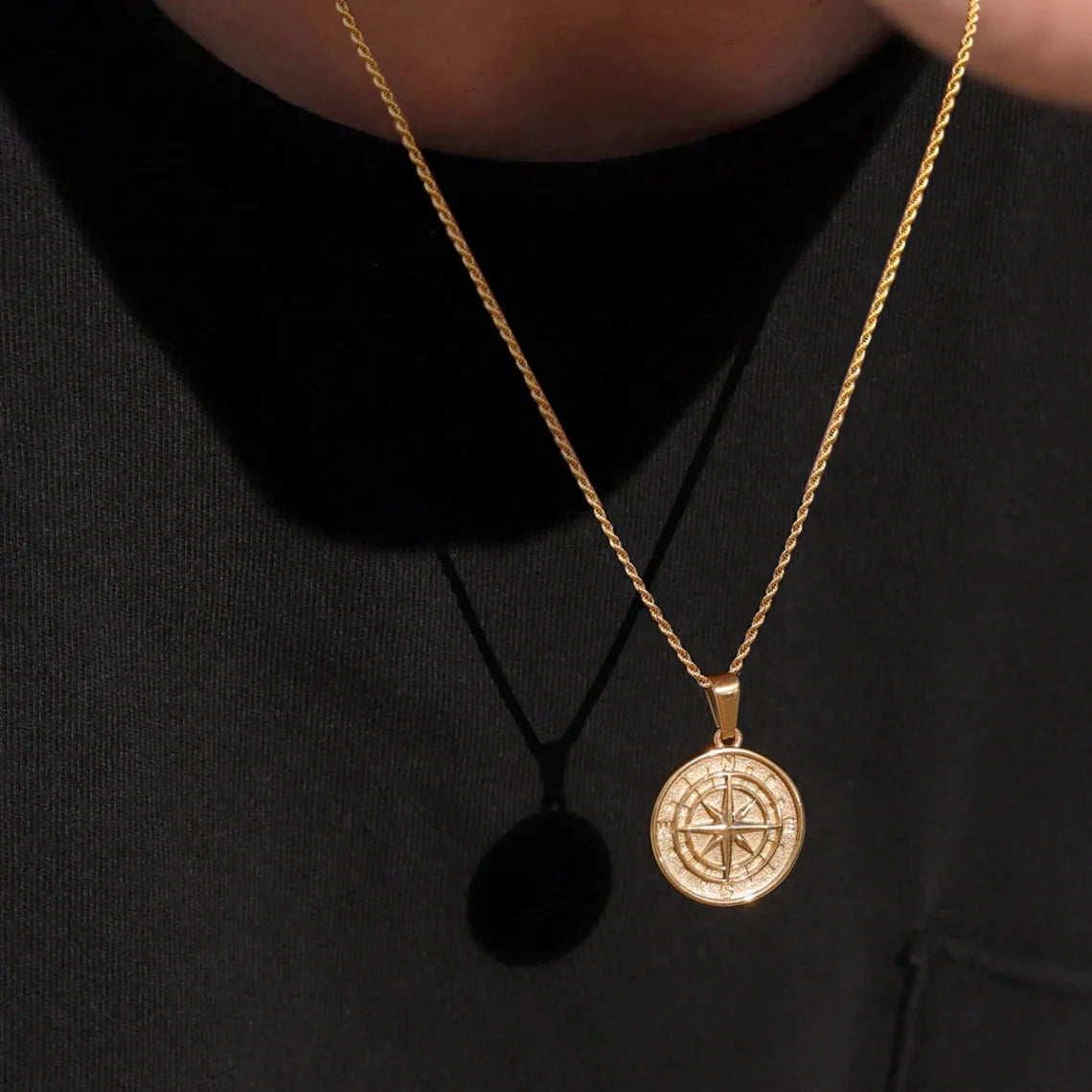 North Star & Anchor Medal Pendant for Men