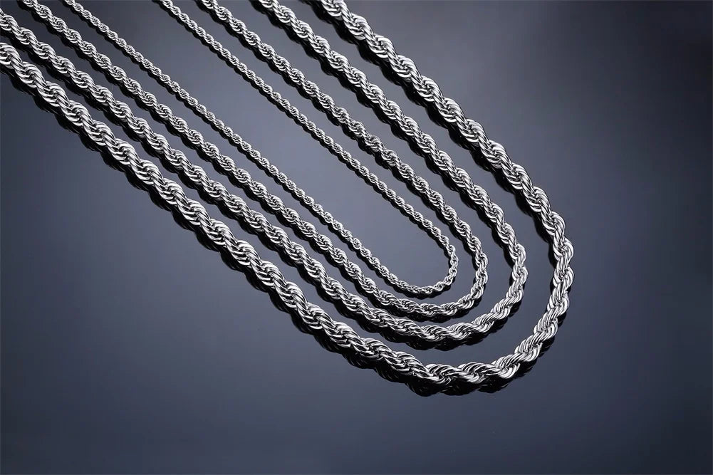 Minimalist Twist Rope Chain Necklace