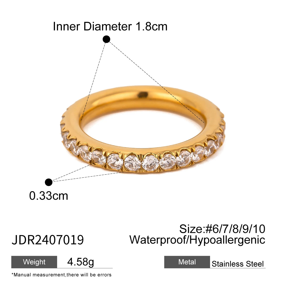 Cubic Zirconia Rhinestones Ring
