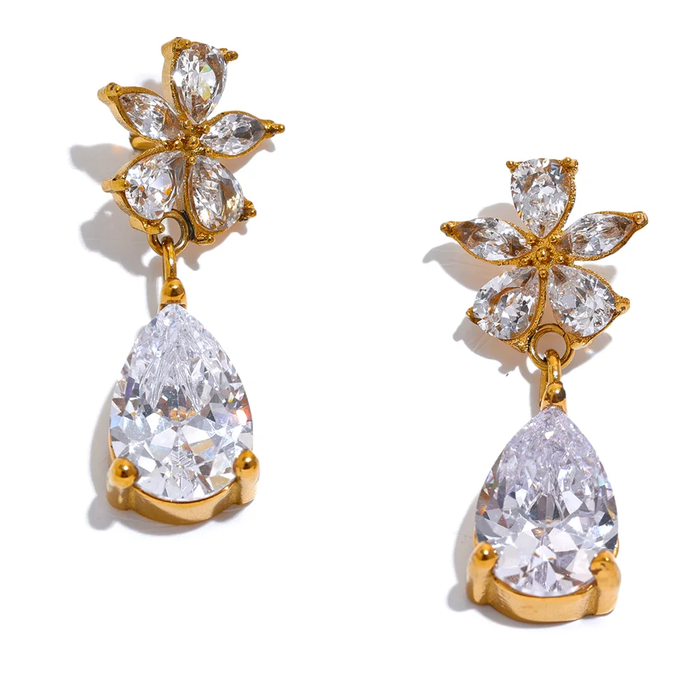 Luxury Colorful Flower Drop Earrings