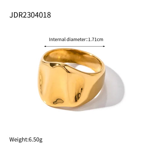 18K Gold Plated Stainless Steel Geometric Fashion Rings