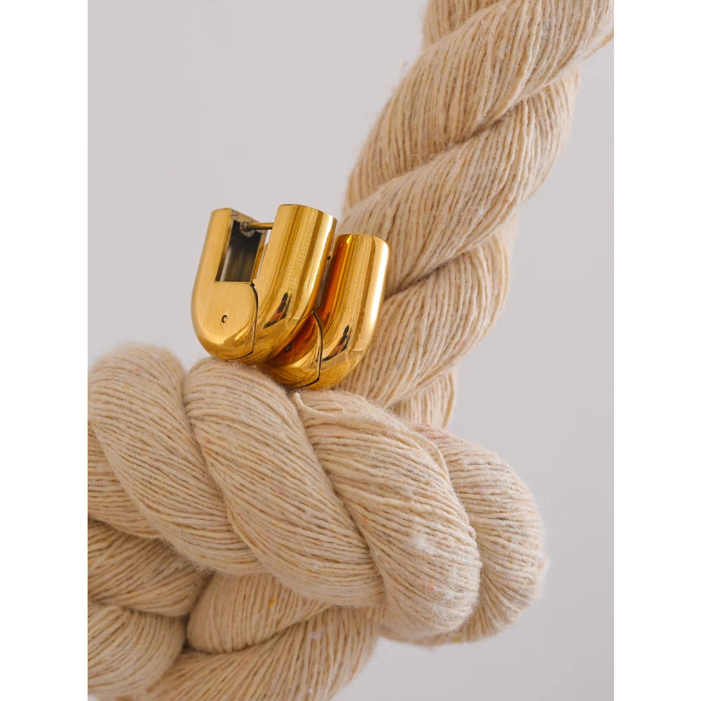 U-Shape Hollow Hoop Earrings