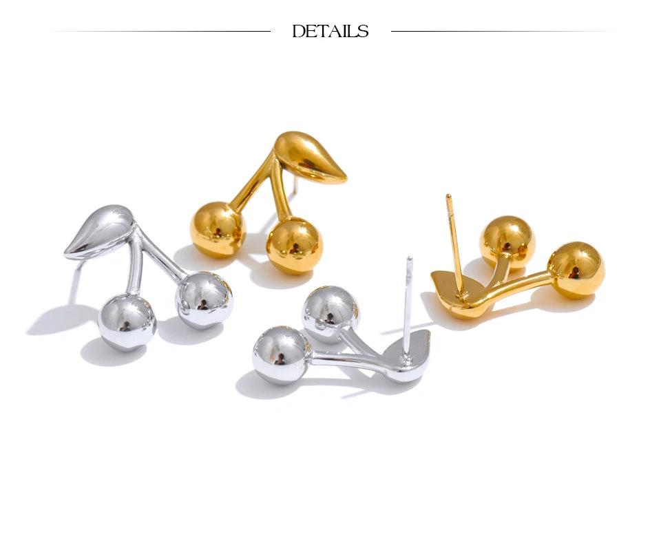 Chic Cherry Stud Earrings