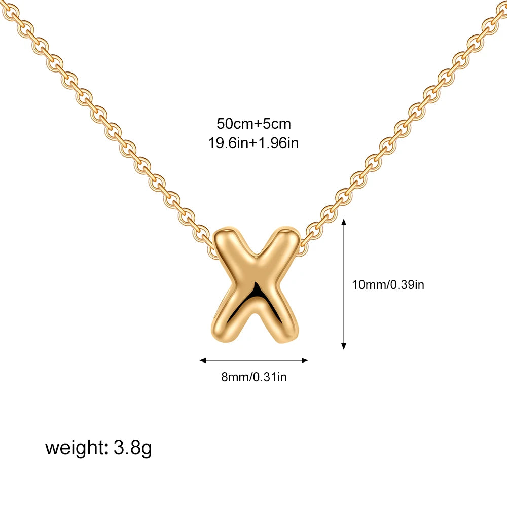 3D Bubble Initial A-Z Alphabet Mini Necklace