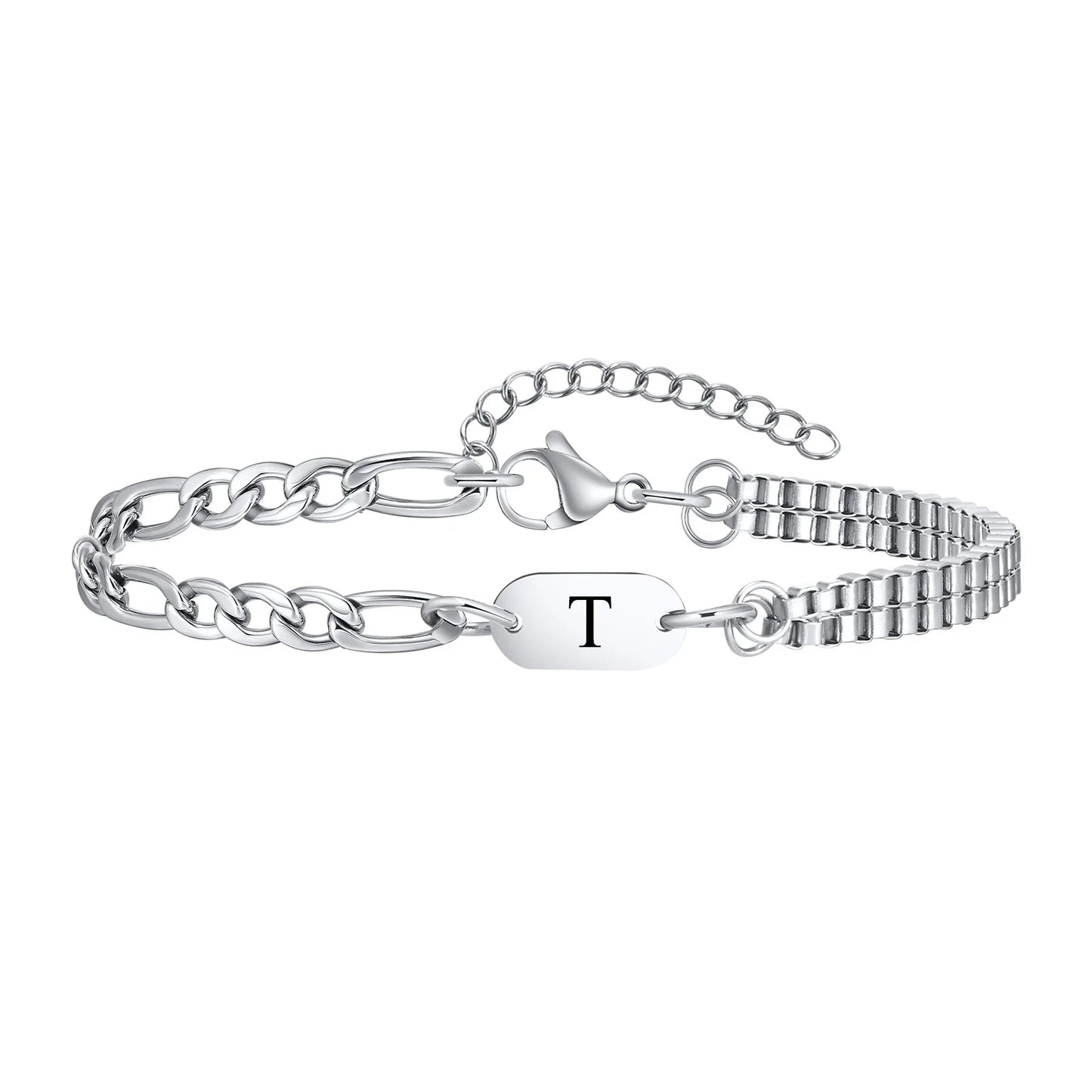 A-Z Initial Link Chain Bracelets