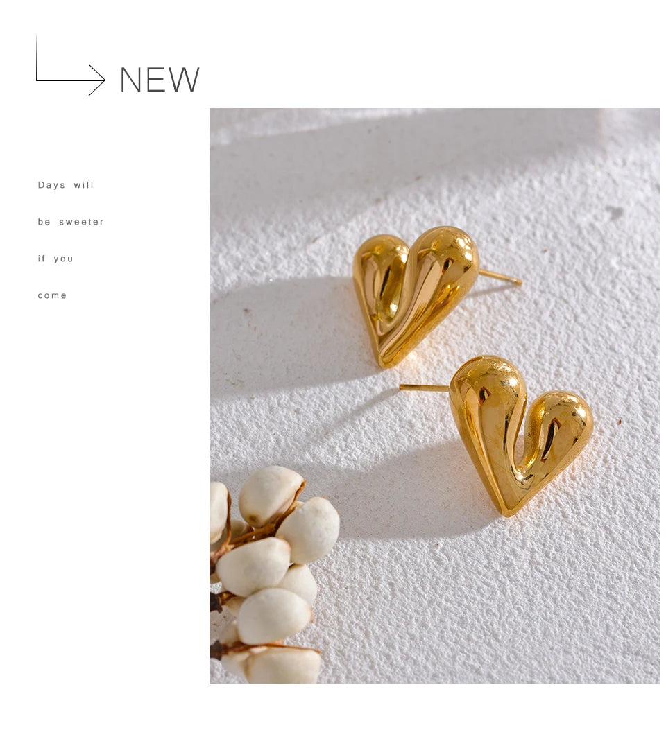 Heart Love Stud Earrings
