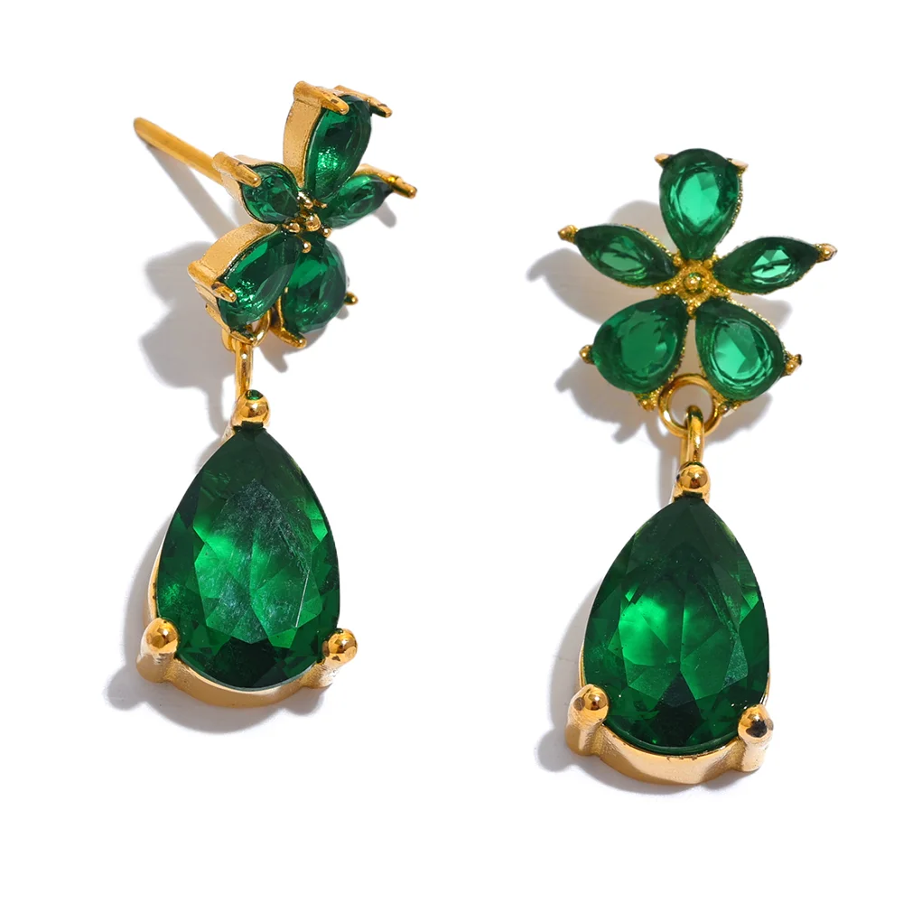 Luxury Colorful Flower Drop Earrings