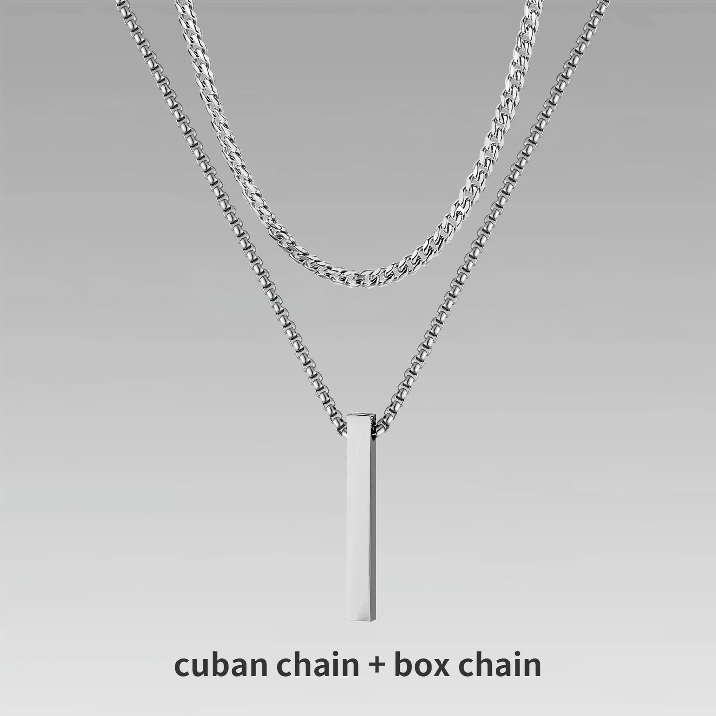 3D Vertical Bar Necklaces for Men