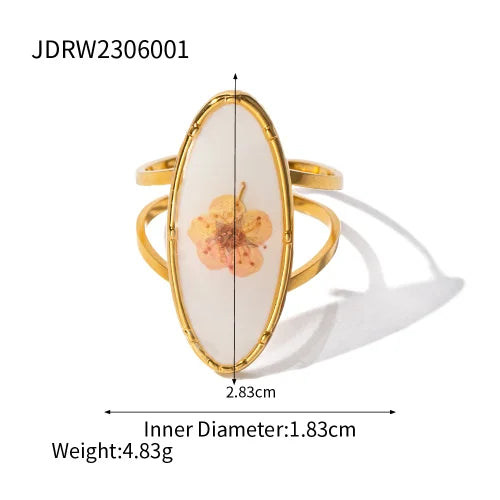 Waterproof Flower Adjustable Opening Rings