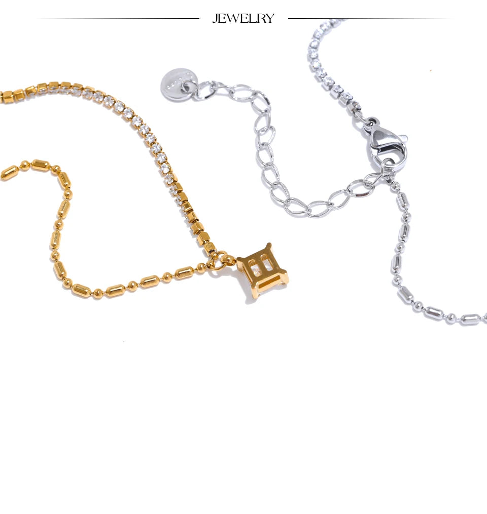 Cubic Zirconia Chain Pendant Necklace