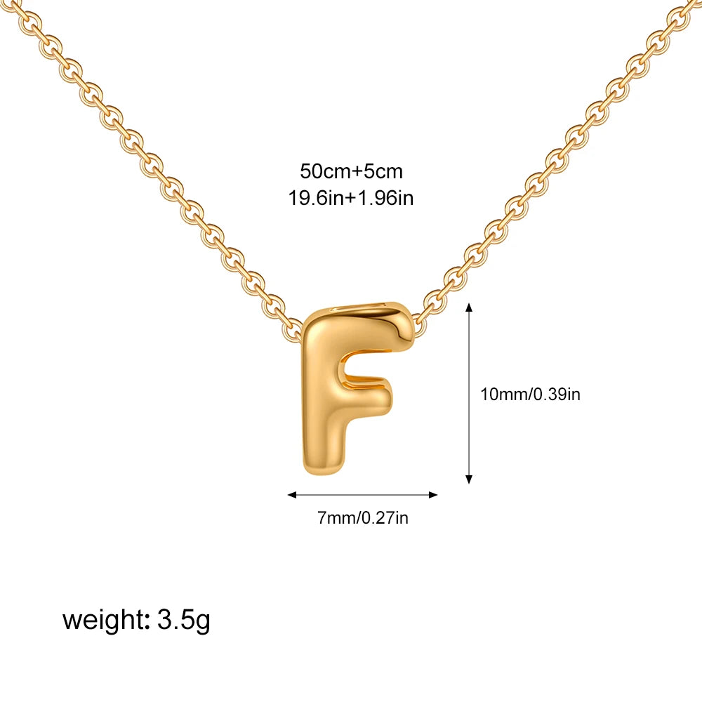 3D Bubble Initial A-Z Alphabet Mini Necklace