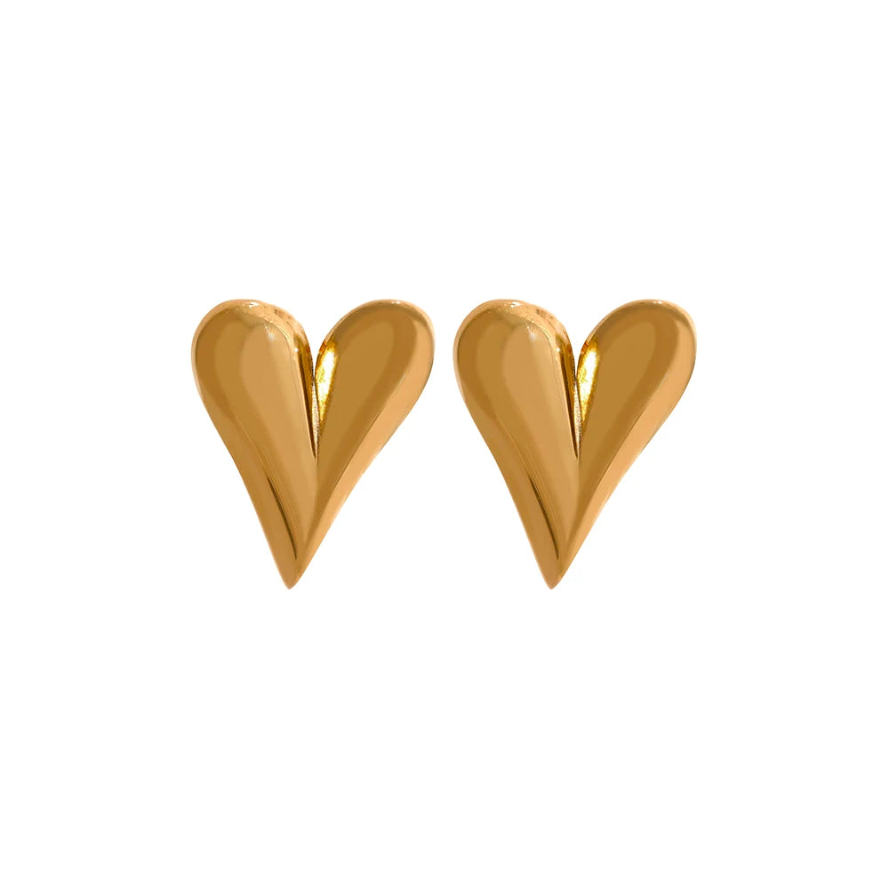 Chic Heart Huggie Hoop Earrings