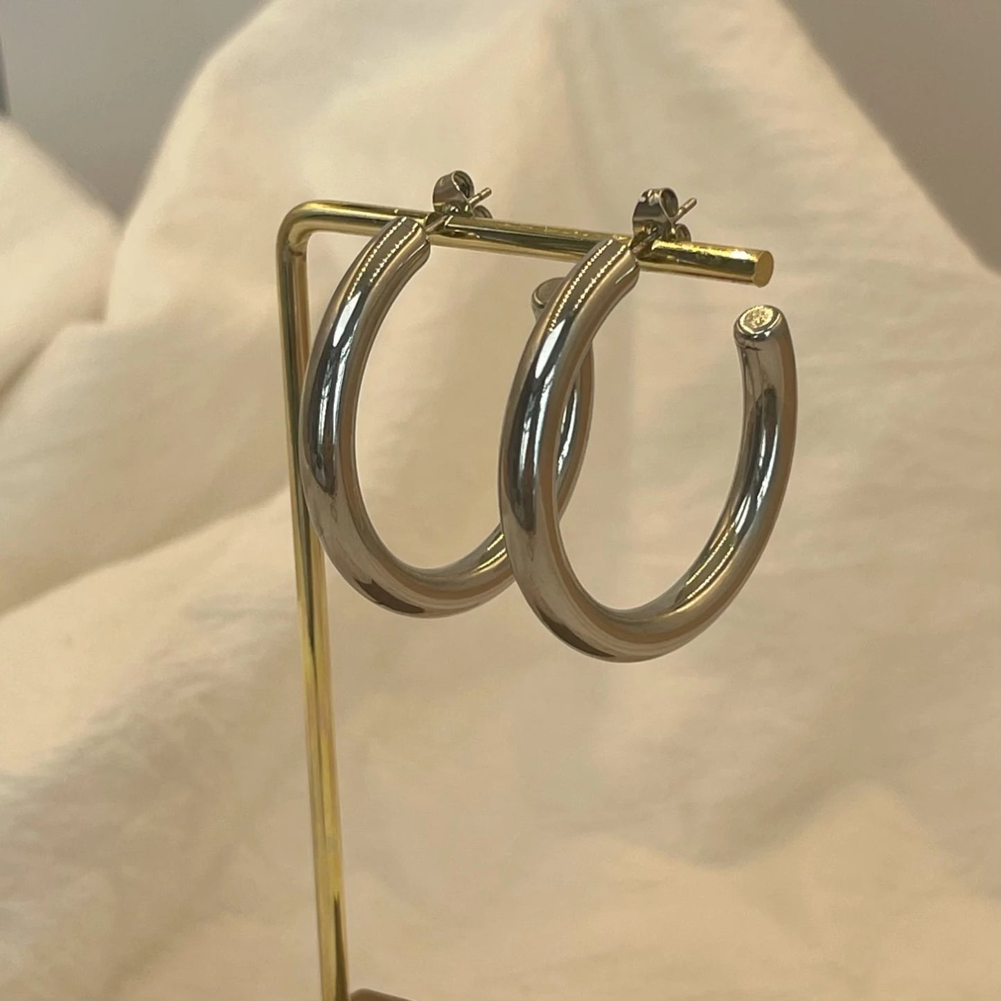 Classic Stainless Steel Ear Buckle Big Earrings