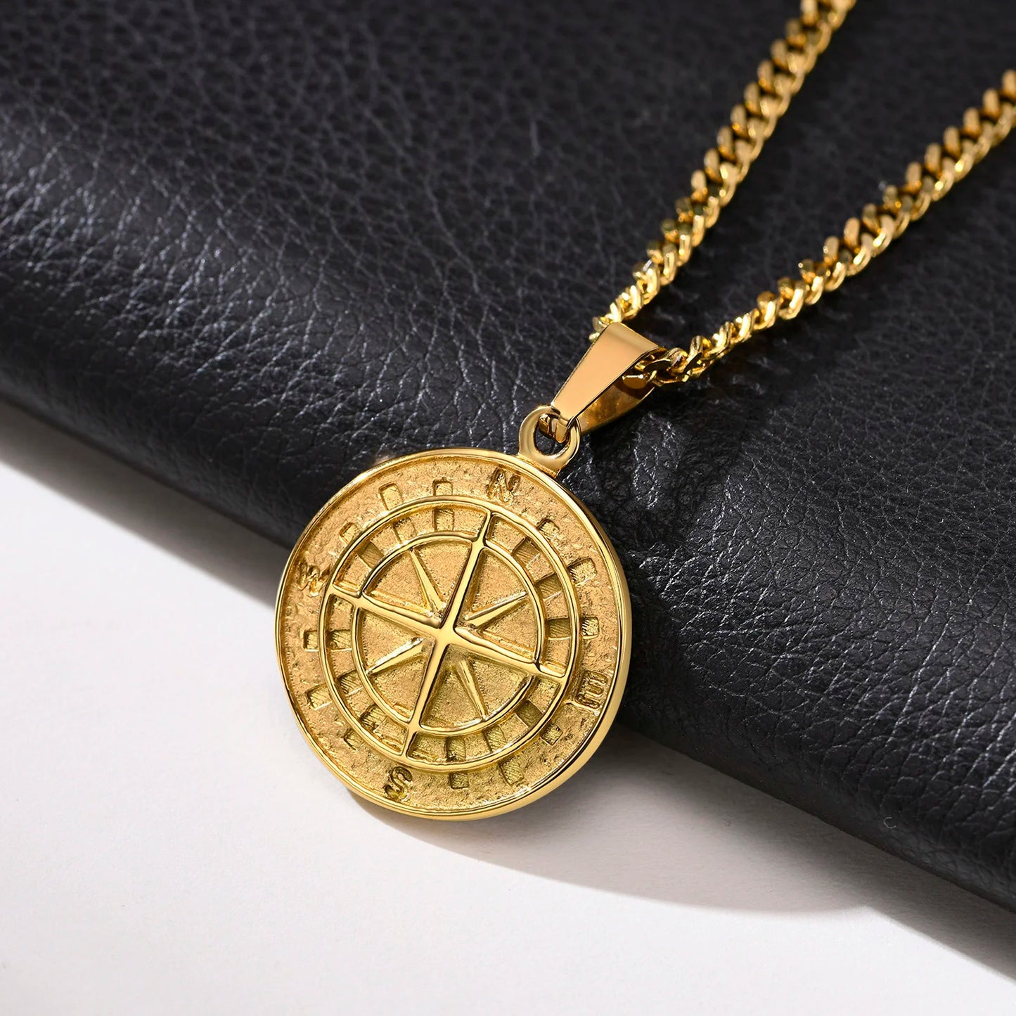 North Star & Anchor Medal Pendant for Men