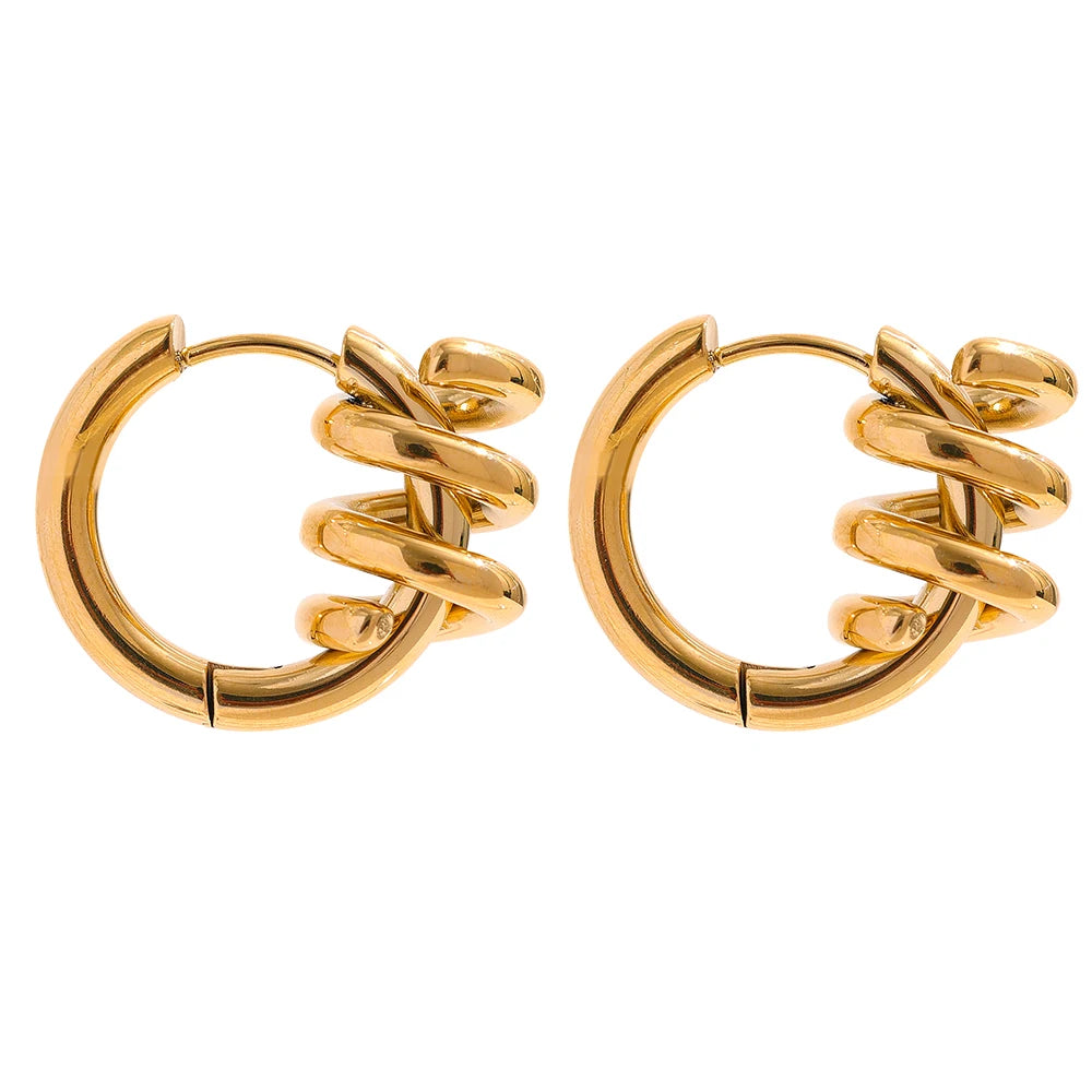 Waterproof Twisted Hoop Earrings