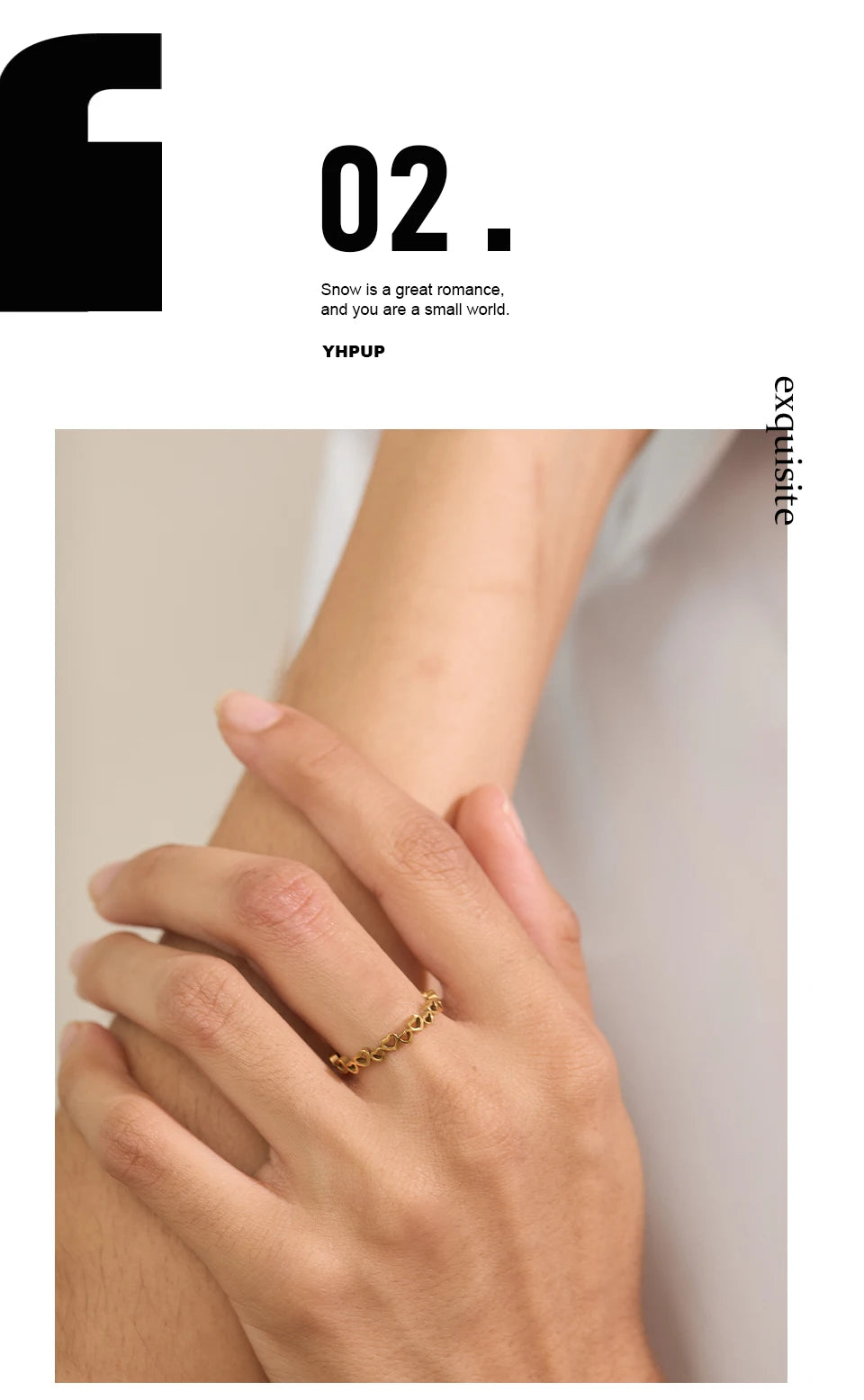 Minimalist Hollow Heart Ring – Gold Stainless Steel