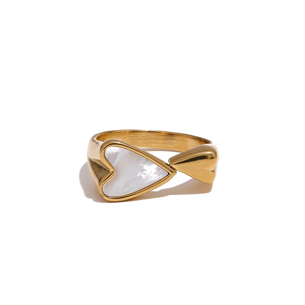 Shell Acrylic Heart Ring