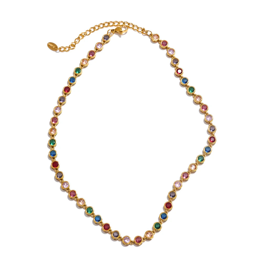 Exquisite Colorful Cubic Zirconia Luxury Chain Jewelry