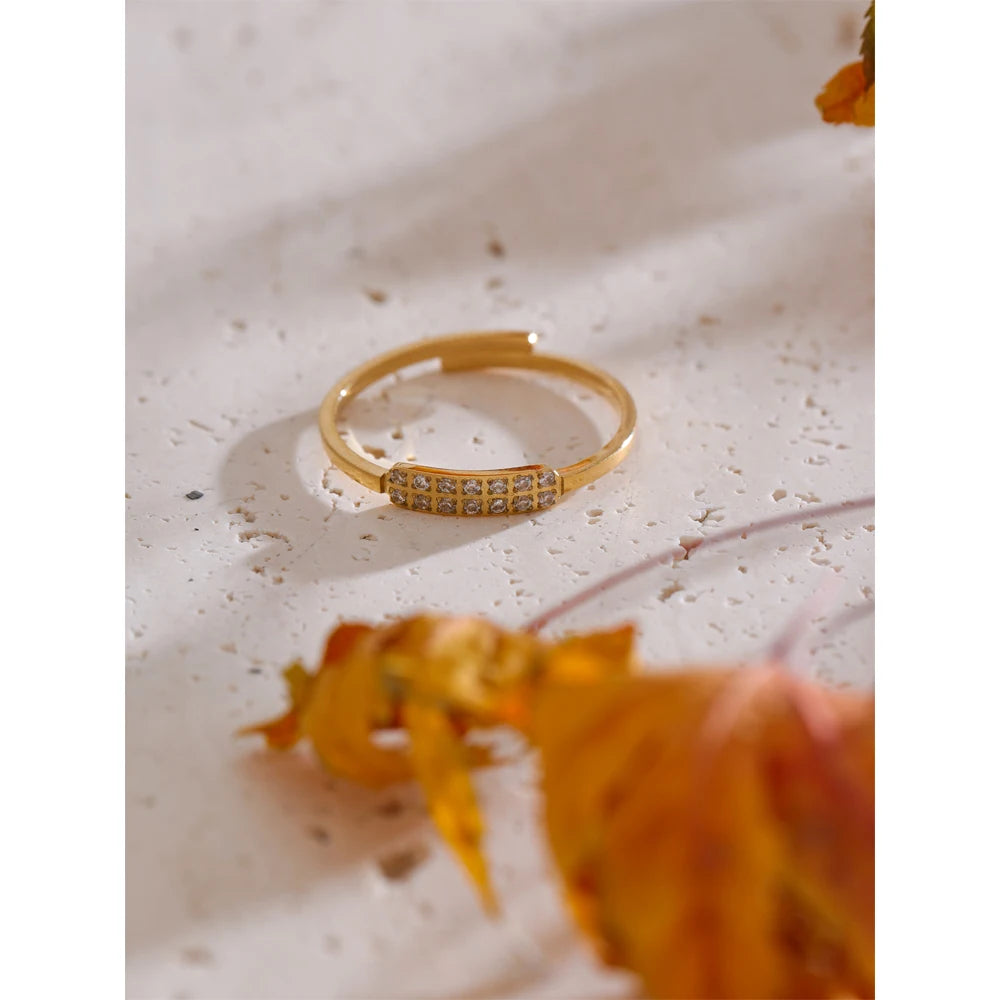 Thin CZ Adjustable Ring