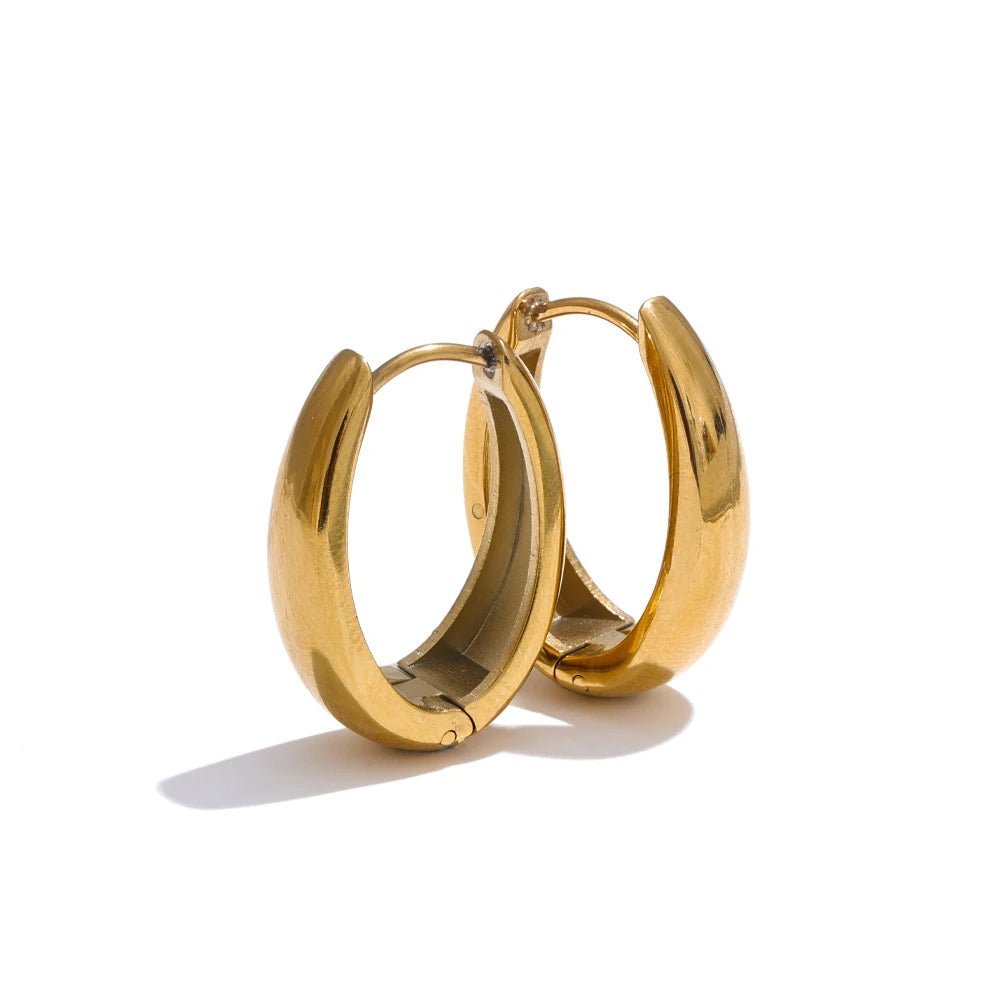 Geometric U-Shape Hoop Earrings