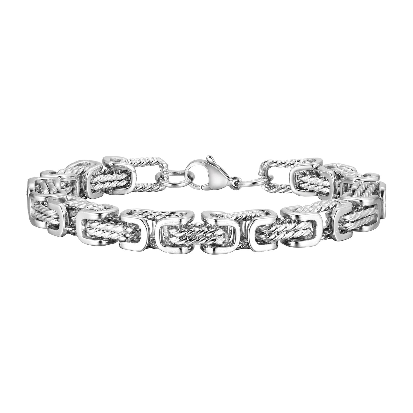 Chunky Braided Link Wristband Bracelets