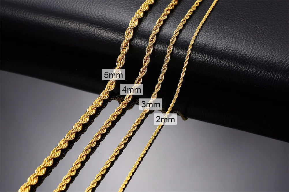 Minimalist Twist Rope Chain Necklace