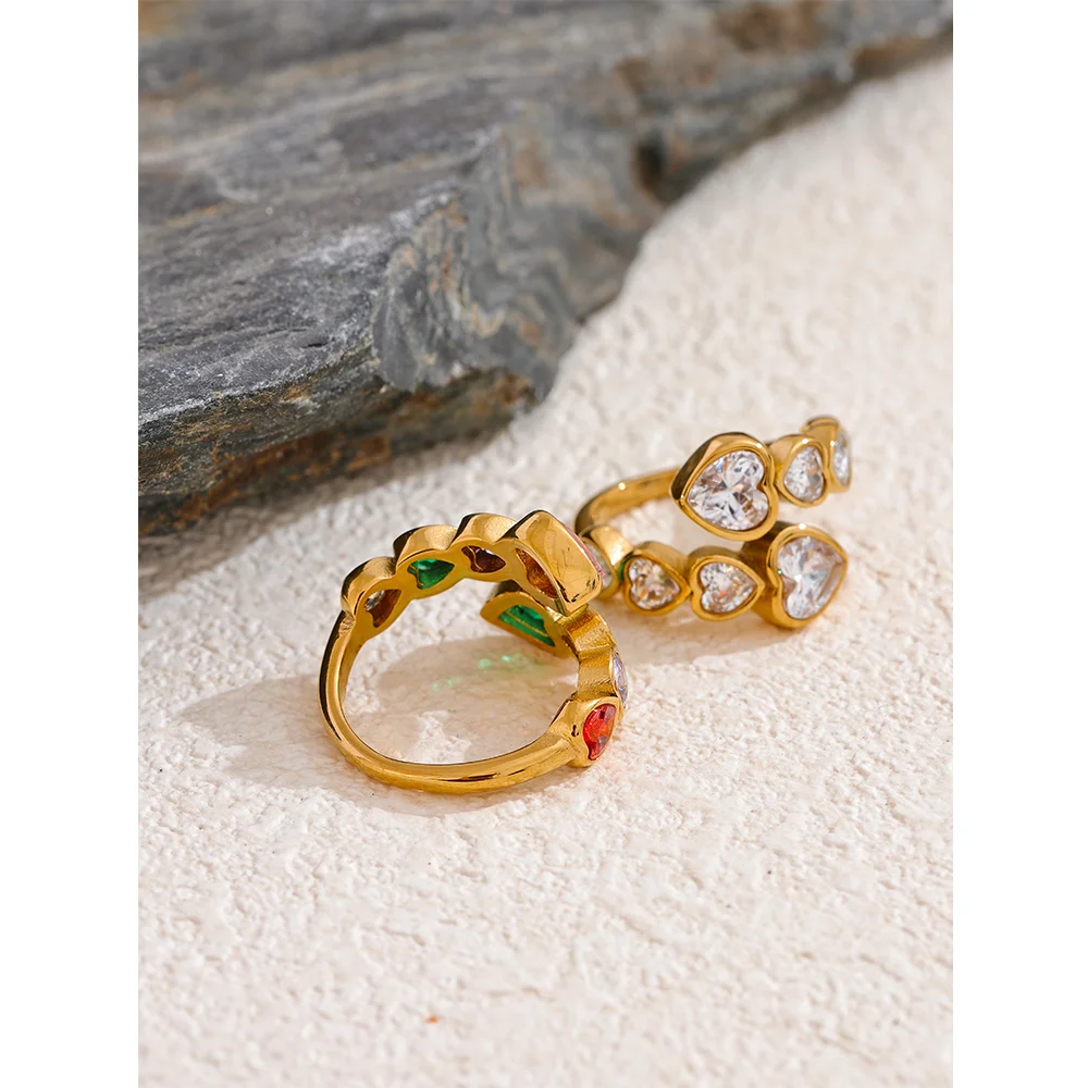 Delicate Cubic Zirconia Heart Ring