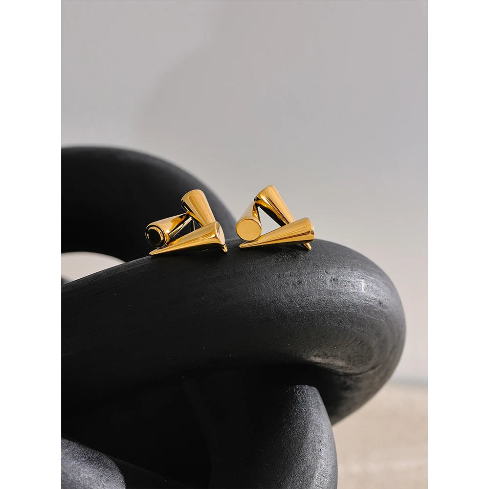 Stainless Steel Triangle Geometric Stud Earrings